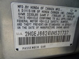 1997 Honda Civic DX Silver Sedan 1.6L AT #A24867